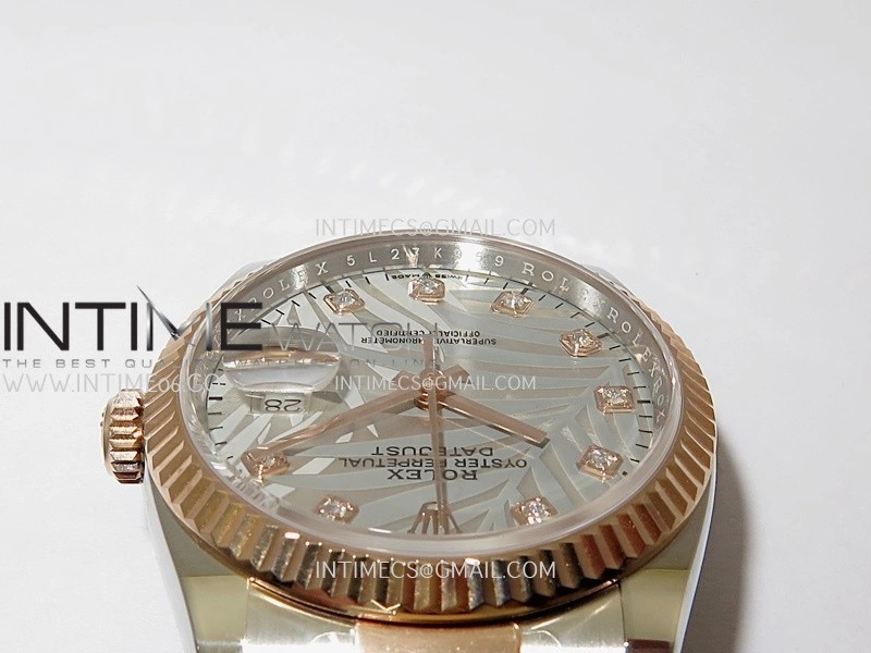 DateJust 126233 36mm 904L SS RG AR+F 1:1 Best Edition Silver Leaves Dial Diamond Marker On Oyster Bracelet DD3235