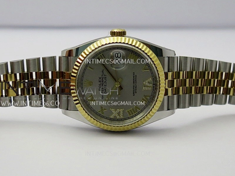 DateJust 126233 36mm 904L SS YG AR+F 1:1 Best Edition Sliver Dial Roman Diamond Marker On Jubilee Bracelet DD3235