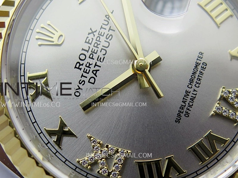 DateJust 126233 36mm 904L SS YG AR+F 1:1 Best Edition Sliver Dial Roman Diamond Marker On Jubilee Bracelet DD3235