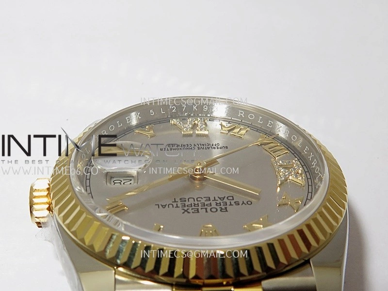 DateJust 126233 36mm 904L SS YG AR+F 1:1 Best Edition Sliver Dial Roman Diamond Marker On Jubilee Bracelet DD3235