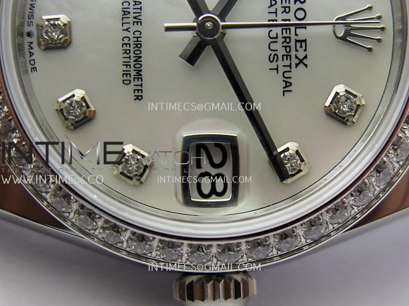 DateJust 31mm 904L SS AR+F Best Edition White MOP Dial Diamond Marker On 904L SS Oyster Bracelet A2236