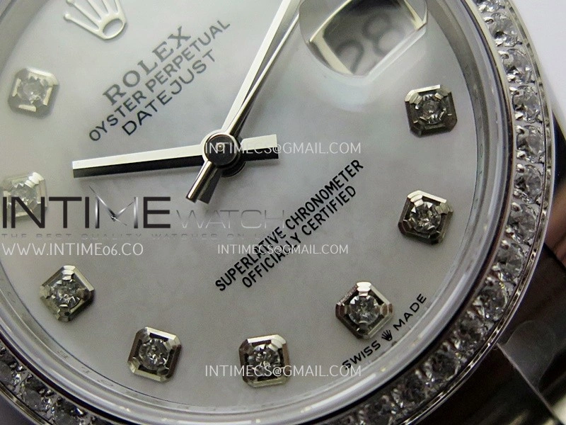 DateJust 31mm 904L SS AR+F Best Edition White MOP Dial Diamond Marker On 904L SS Oyster Bracelet A2236