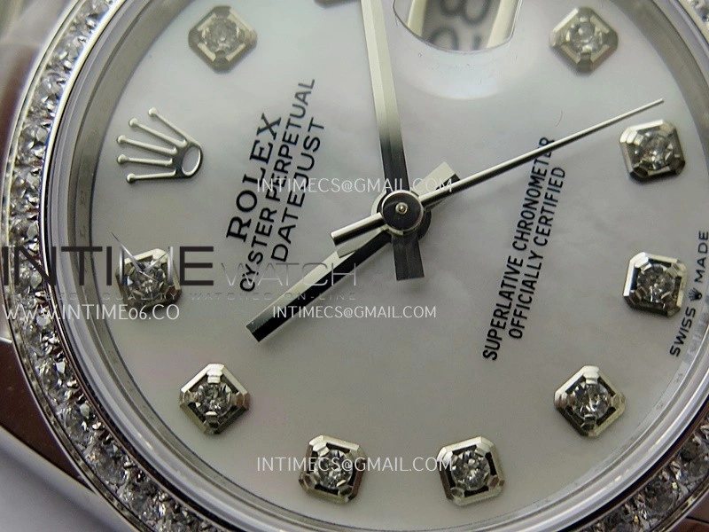 DateJust 31mm 904L SS AR+F Best Edition White MOP Dial Diamond Marker On 904L SS Oyster Bracelet A2236