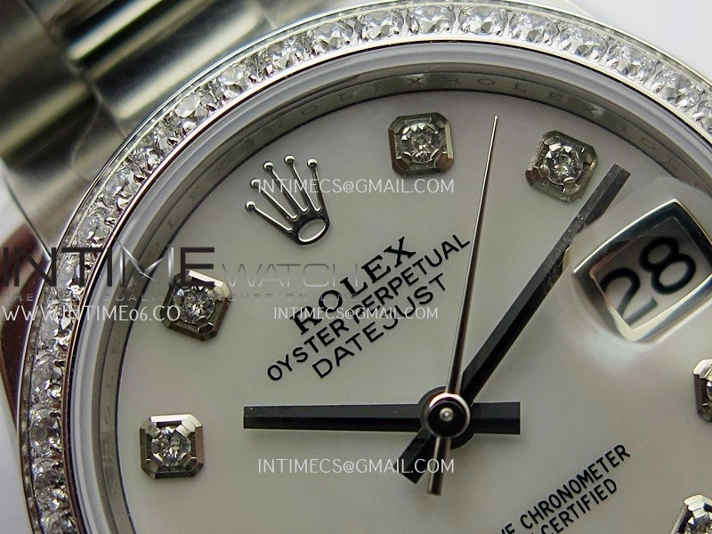 DateJust 31mm 904L SS AR+F Best Edition White MOP Dial Diamond Marker On 904L SS Oyster Bracelet A2236