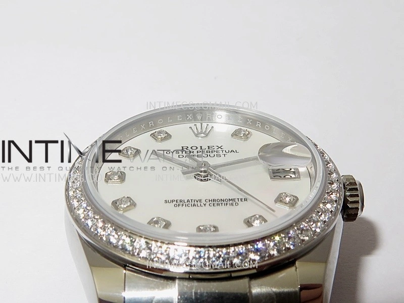 DateJust 31mm 904L SS AR+F Best Edition White MOP Dial Diamond Marker On 904L SS Oyster Bracelet A2236