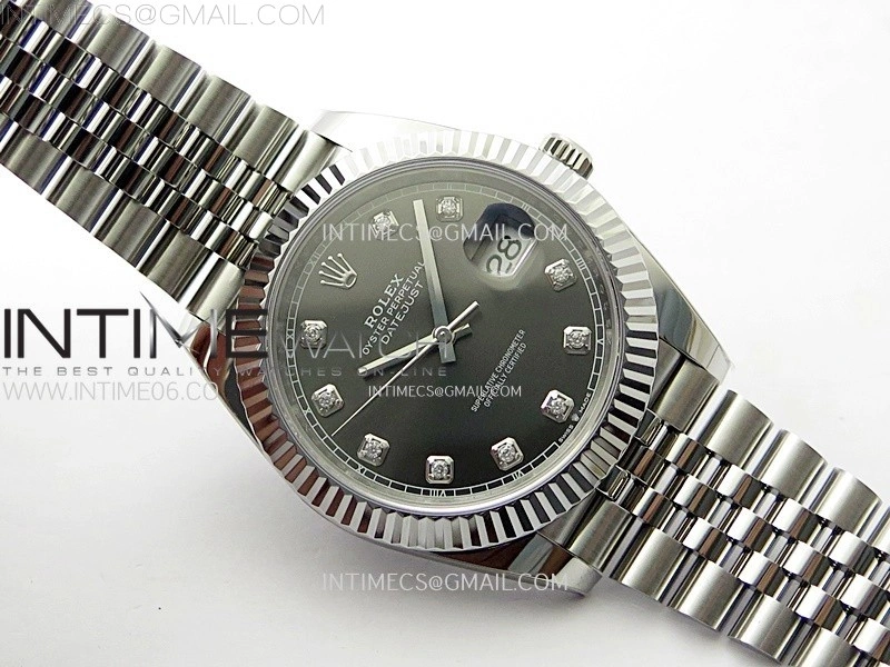 DateJust 41mm 126334 904 SS AR+F V2 1:1 Best Edition Rhodium Dial Diamonds Markers on Jubilee Bracelet DD3235