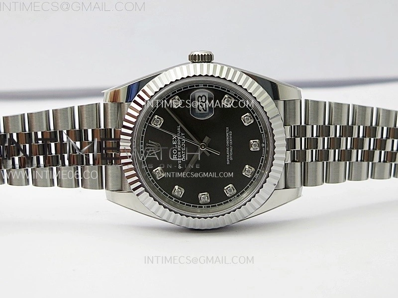 DateJust 41mm 126334 904 SS AR+F V2 1:1 Best Edition Rhodium Dial Diamonds Markers on Jubilee Bracelet DD3235