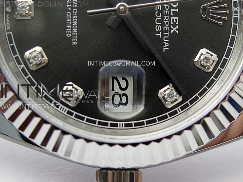 DateJust 41mm 126334 904 SS AR+F V2 1:1 Best Edition Rhodium Dial Diamonds Markers on Jubilee Bracelet DD3235