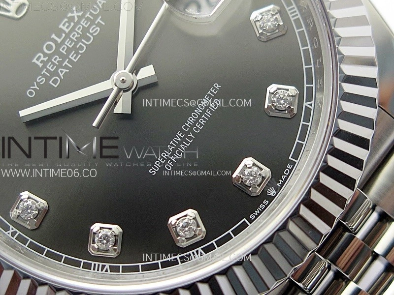DateJust 41mm 126334 904 SS AR+F V2 1:1 Best Edition Rhodium Dial Diamonds Markers on Jubilee Bracelet DD3235