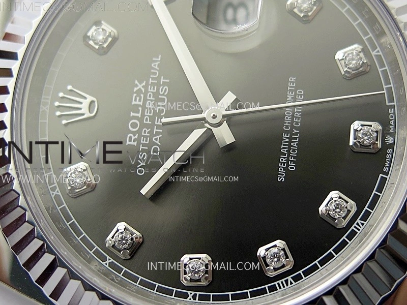 DateJust 41mm 126334 904 SS AR+F V2 1:1 Best Edition Rhodium Dial Diamonds Markers on Jubilee Bracelet DD3235