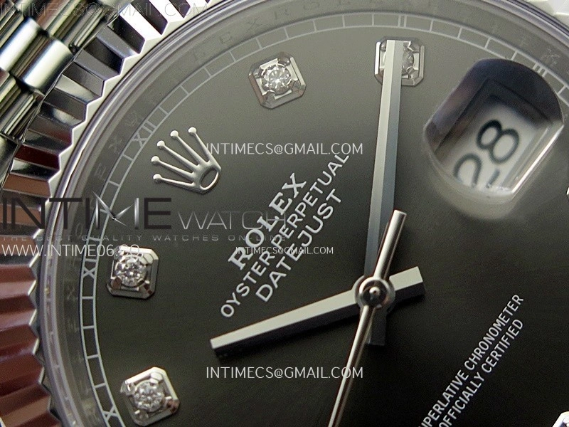 DateJust 41mm 126334 904 SS AR+F V2 1:1 Best Edition Rhodium Dial Diamonds Markers on Jubilee Bracelet DD3235