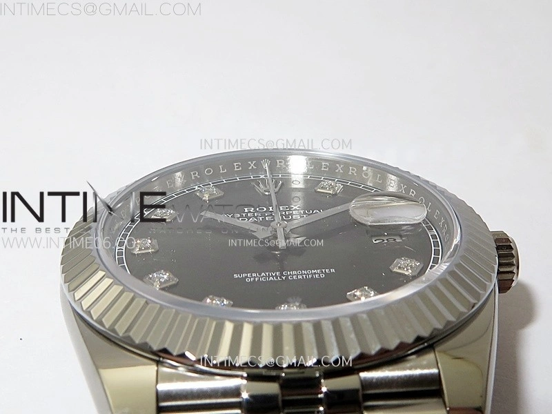 DateJust 41mm 126334 904 SS AR+F V2 1:1 Best Edition Rhodium Dial Diamonds Markers on Jubilee Bracelet DD3235