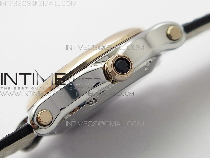 HAPPY SPORT AUTOMATIC SS RG 36MM YYF 1:1 BEST EDITION WHITE DIAL ON GREEN LEATHER STRAP A2892