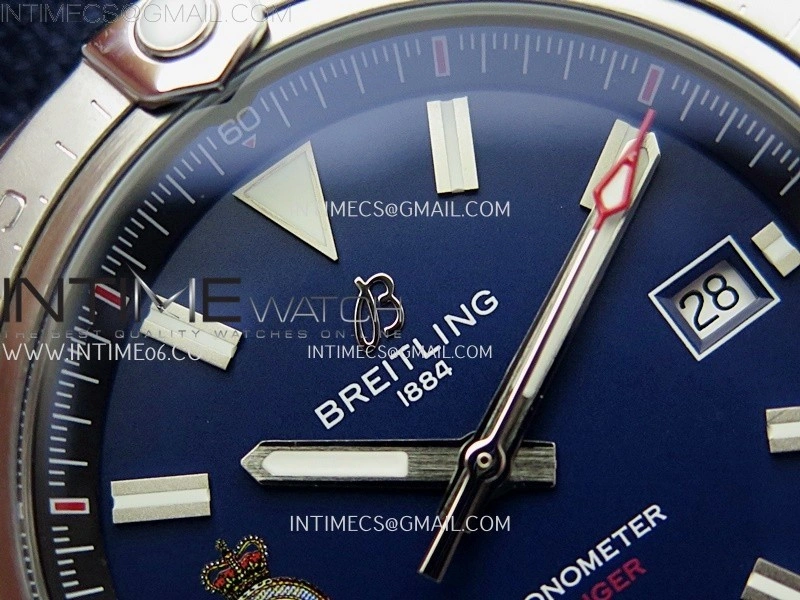 Avenger Chronometer 42mm Anniversary Edition SS BLSF 1:1 Best Version Blue Dial On Blue Nylon Strap A2824