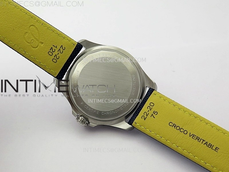 Avenger Chronometer 42mm Anniversary Edition SS BLSF 1:1 Best Version Blue Dial On Blue Nylon Strap A2824