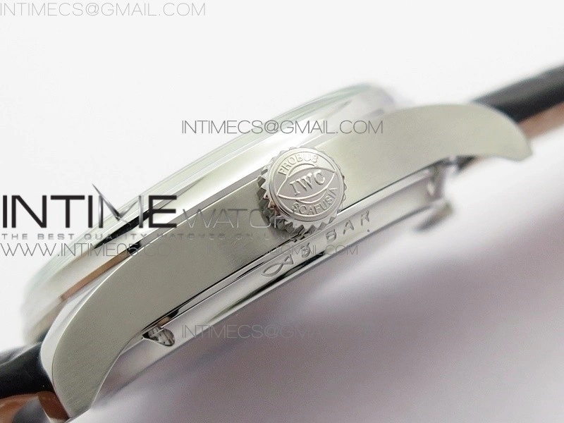 Portuguese Real PR Real Annual Calendar IW503305 V9F Best Edition White Dial Black Leather Strap A52610