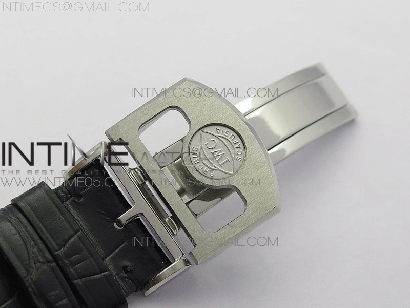 Portuguese Real PR Real Annual Calendar IW503305 V9F Best Edition White Dial Black Leather Strap A52610