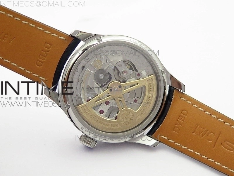 Portuguese Real PR Real Annual Calendar IW503305 V9F Best Edition White Dial Black Leather Strap A52610