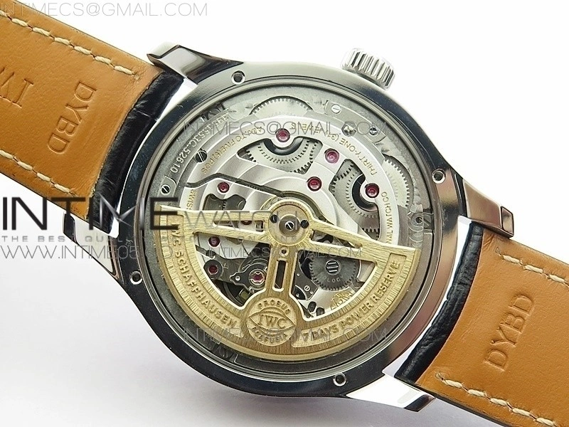 Portuguese Real PR Real Annual Calendar IW503305 V9F Best Edition White Dial Black Leather Strap A52610