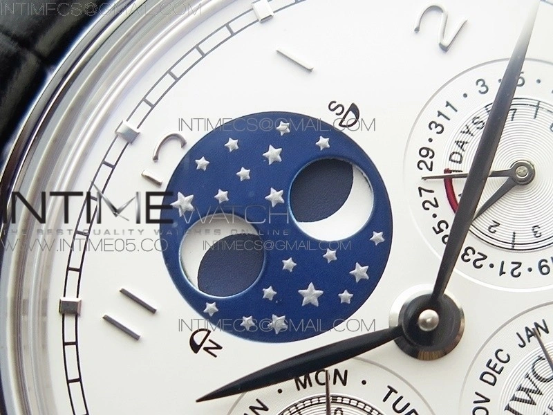 Portuguese Real PR Real Annual Calendar IW503406 V9F Best Edition White Dial Black Leather Strap A52610