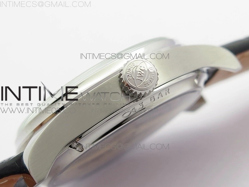 Portuguese Real PR Real Annual Calendar IW503406 V9F Best Edition White Dial Black Leather Strap A52610