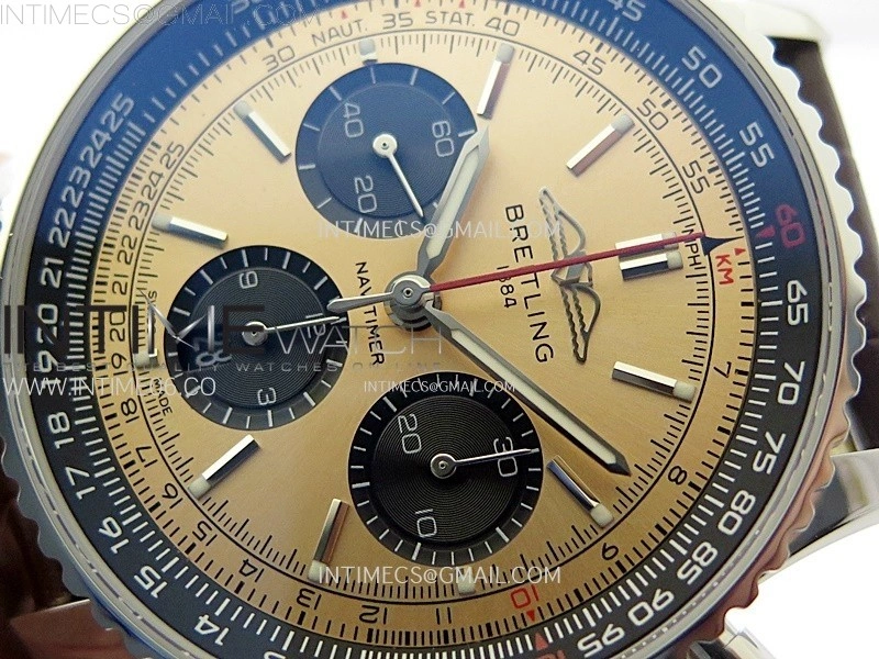 Navitimer B01 43mm SS B50 Best Edition RG Dial Black Subdial On Brown Leather Strap A7750