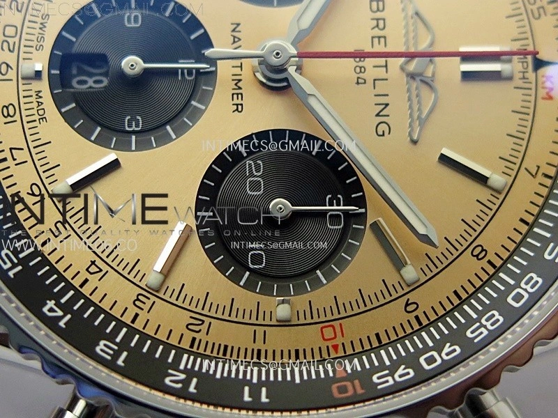Navitimer B01 43mm SS B50 Best Edition RG Dial Black Subdial On Brown Leather Strap A7750