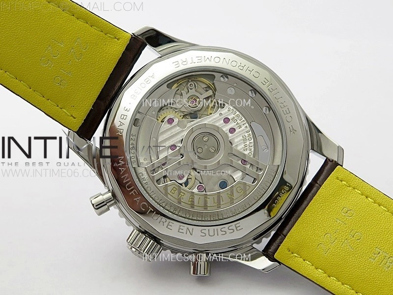 Navitimer B01 43mm SS B50 Best Edition RG Dial Black Subdial On Brown Leather Strap A7750
