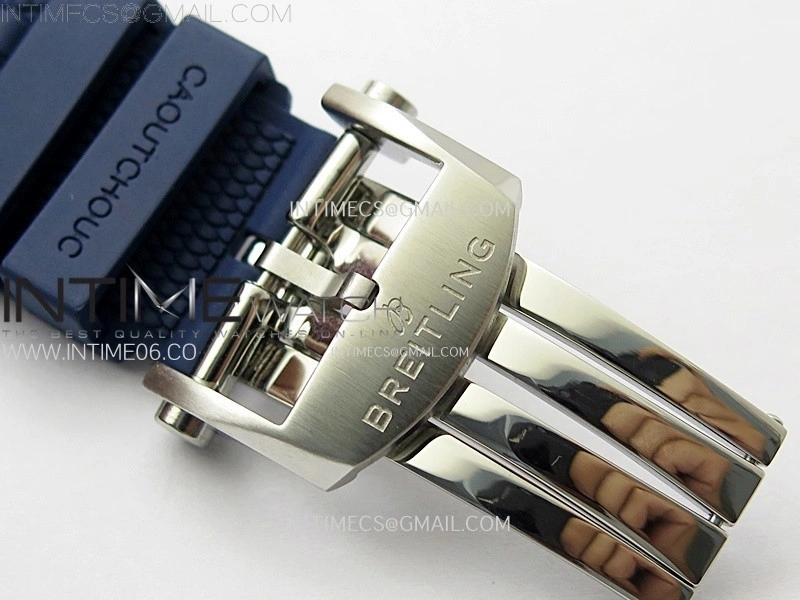 Chronomat B01 44mm SS BLSF 1:1 Best Edition Blue Dial on Blue Rubber Strap A7750 to Cal.01