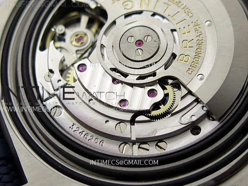 Chronomat B01 44mm SS BLSF 1:1 Best Edition Blue Dial on Blue Rubber Strap A7750 to Cal.01
