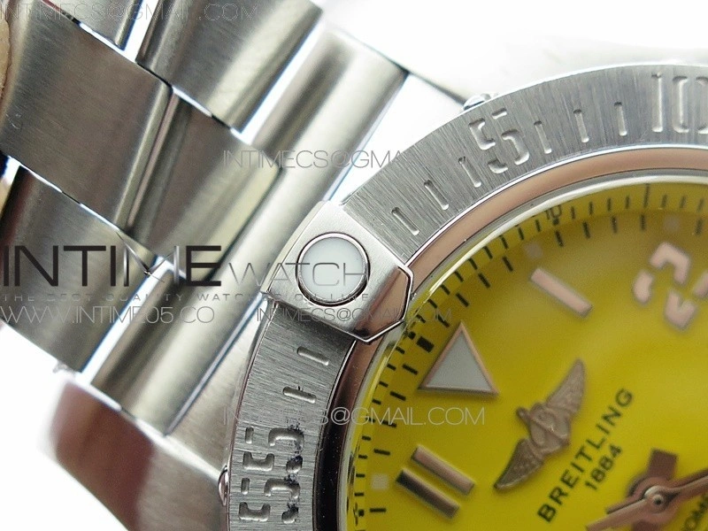 Seawolf 45mm SS B50 1:1 Best Edition SuperLumed Yellow Dial Numeral Markers on SS Bracelet A2824