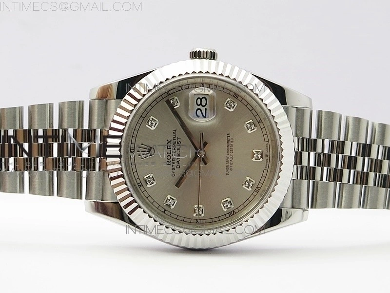 DateJust 41 126334 SS BP 1:1 Best Edition New Version Silver Crystals Markers Dial on Jubilee Bracelet
