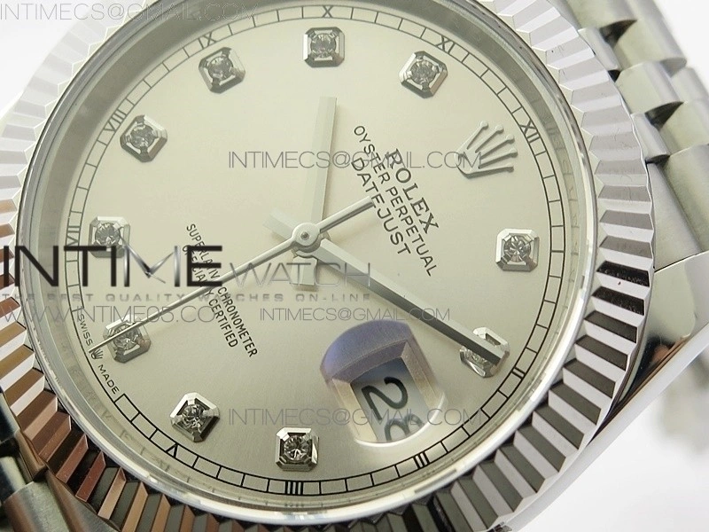 DateJust 41 126334 SS BP 1:1 Best Edition New Version Silver Crystals Markers Dial on Jubilee Bracelet