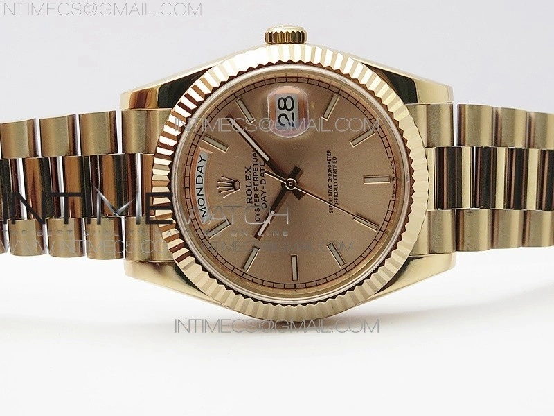 Day-Date 40mm 228239 BP New Dial Version 904 RG Stick Markers RG Dial on RG President Bracelet A2836