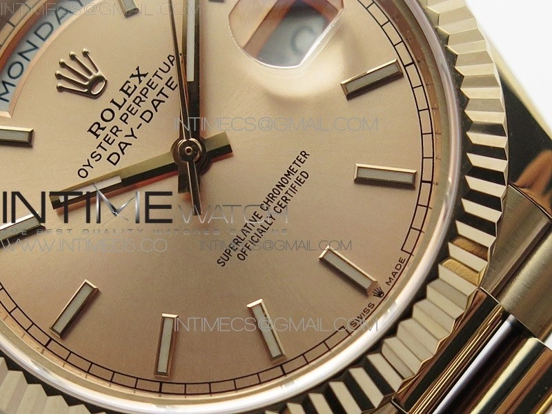 Day-Date 40mm 228239 BP New Dial Version 904 RG Stick Markers RG Dial on RG President Bracelet A2836