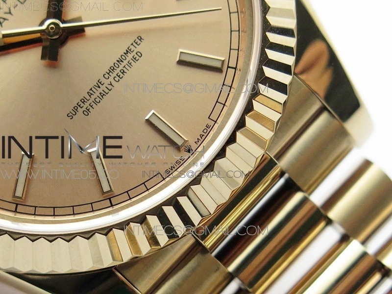 Day-Date 40mm 228239 BP New Dial Version 904 RG Stick Markers RG Dial on RG President Bracelet A2836