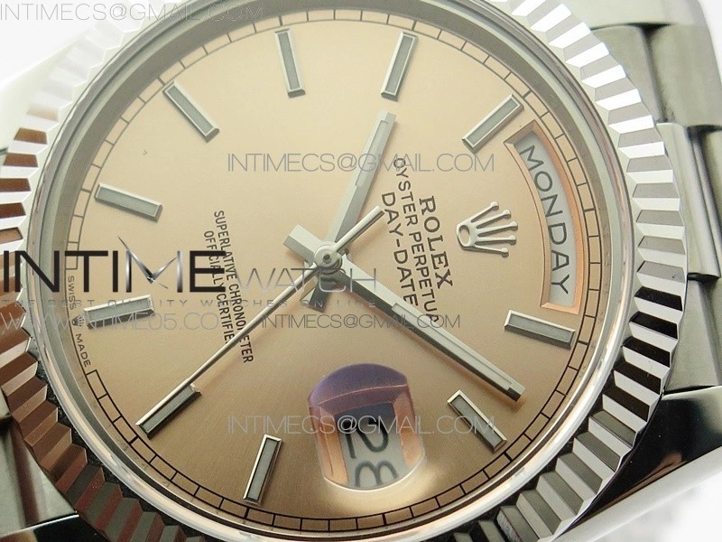 Day-Date 40mm 228239 BP New Dial Version 904 SS RG Stick Markers Dial on SS President Bracelet A2836
