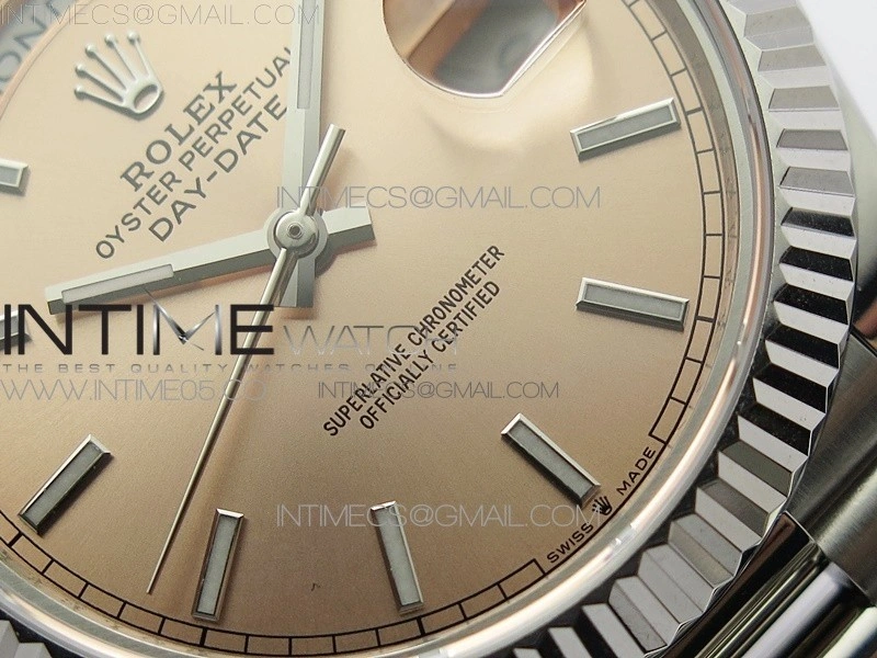 Day-Date 40mm 228239 BP New Dial Version 904 SS RG Stick Markers Dial on SS President Bracelet A2836