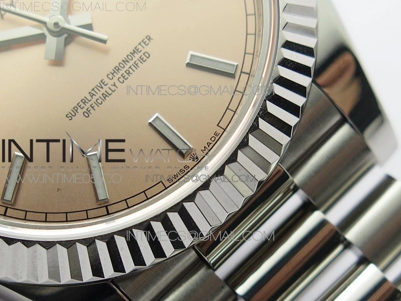 Day-Date 40mm 228239 BP New Dial Version 904 SS RG Stick Markers Dial on SS President Bracelet A2836