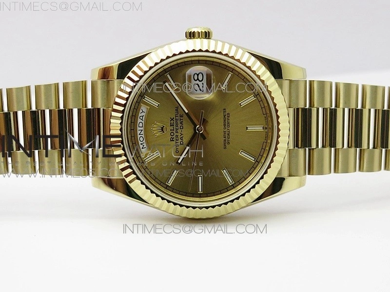 Day-Date 40mm 228239 BP New Dial Version 904 YG Stick Markers YG Dial on YG President Bracelet A2836