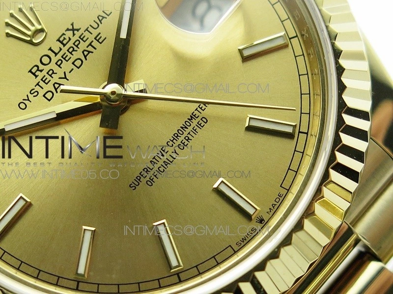 Day-Date 40mm 228239 BP New Dial Version 904 YG Stick Markers YG Dial on YG President Bracelet A2836