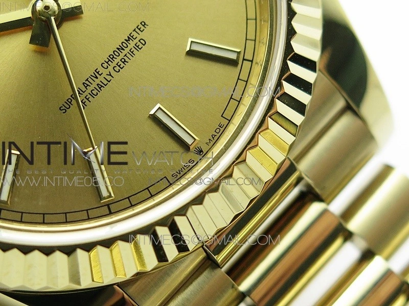 Day-Date 40mm 228239 BP New Dial Version 904 YG Stick Markers YG Dial on YG President Bracelet A2836