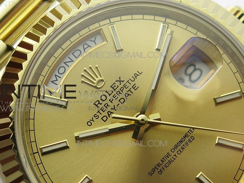Day-Date 40mm 228239 BP New Dial Version 904 YG Stick Markers YG Dial on YG President Bracelet A2836