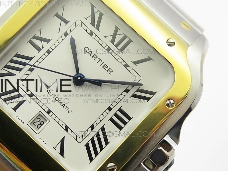 Santos de Cartier 40mm 2018 SS YG BVF 1:1 Best Edition YG Bezel White Dial on SS YG SmartLinks Bracelet MIYOTA 9015