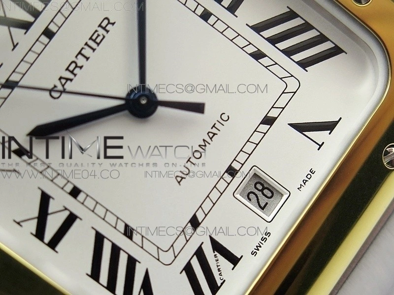 Santos de Cartier 40mm 2018 SS YG BVF 1:1 Best Edition YG Bezel White Dial on SS YG SmartLinks Bracelet MIYOTA 9015