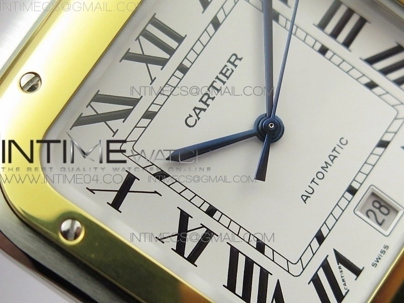 Santos de Cartier 40mm 2018 SS YG BVF 1:1 Best Edition YG Bezel White Dial on SS YG SmartLinks Bracelet MIYOTA 9015