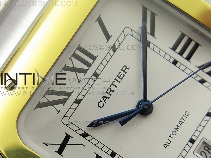 Santos de Cartier 40mm 2018 SS YG BVF 1:1 Best Edition YG Bezel White Dial on SS YG SmartLinks Bracelet MIYOTA 9015