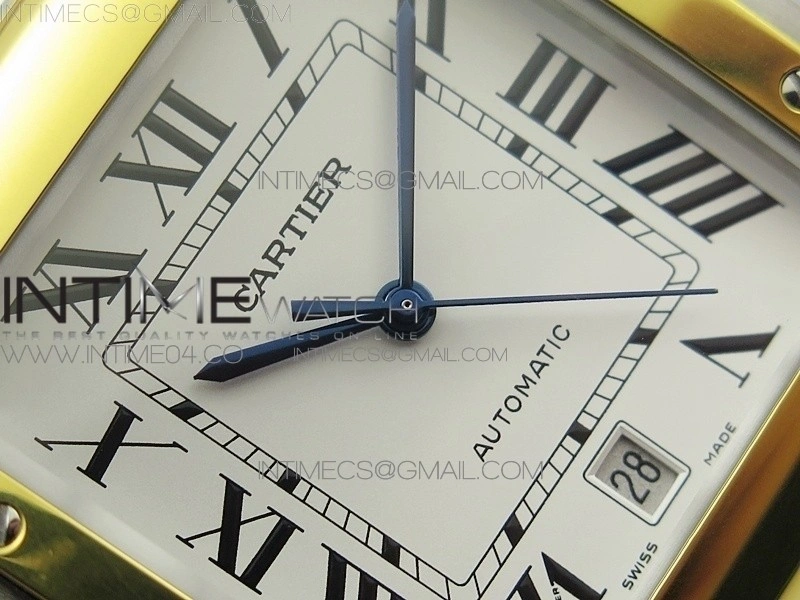 Santos de Cartier 40mm 2018 SS YG BVF 1:1 Best Edition YG Bezel White Dial on SS YG SmartLinks Bracelet MIYOTA 9015