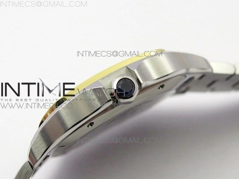 Santos de Cartier 40mm 2018 SS YG BVF 1:1 Best Edition YG Bezel White Dial on SS YG SmartLinks Bracelet MIYOTA 9015