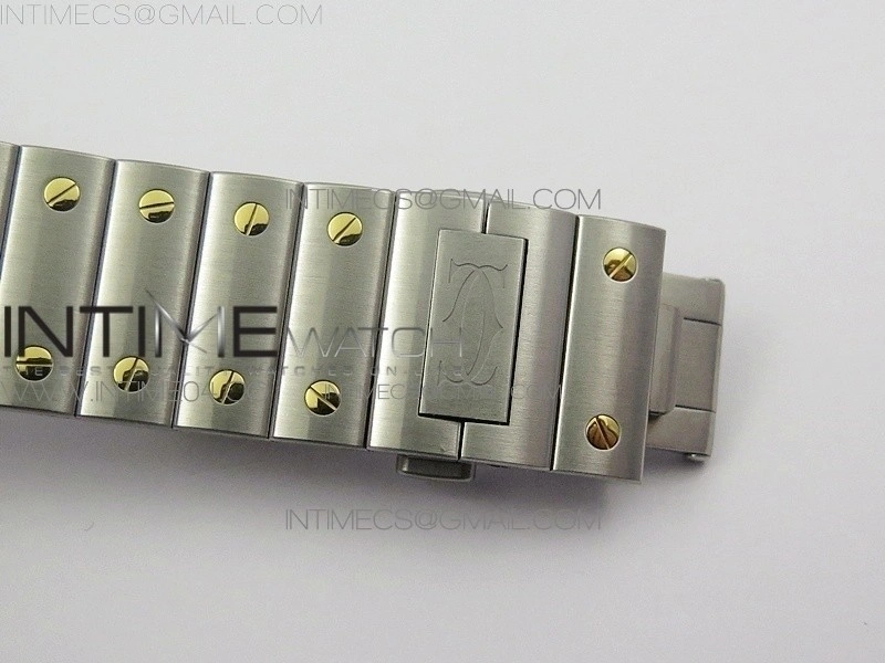 Santos de Cartier 40mm 2018 SS YG BVF 1:1 Best Edition YG Bezel White Dial on SS YG SmartLinks Bracelet MIYOTA 9015